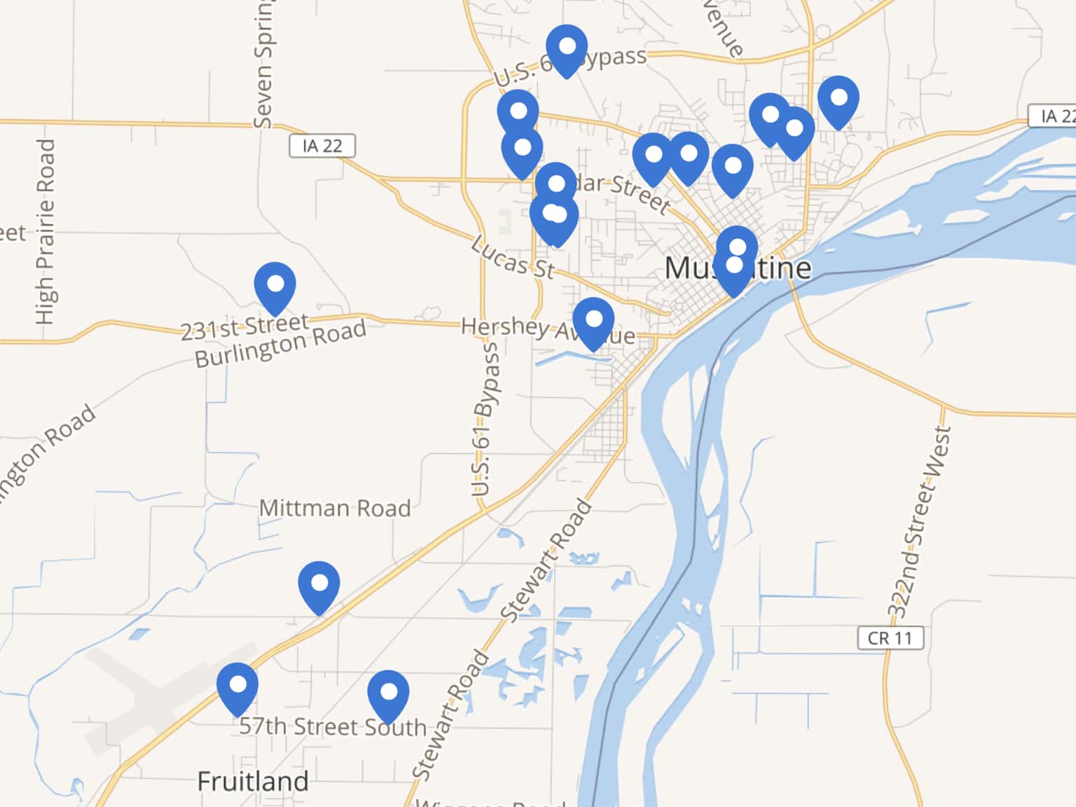 Muscatine Holiday Display Map by MuscatineParksRecreation · MapHub