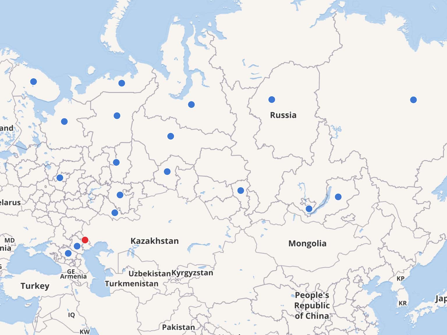 Карта мирных ядерных взрывов на территории россии