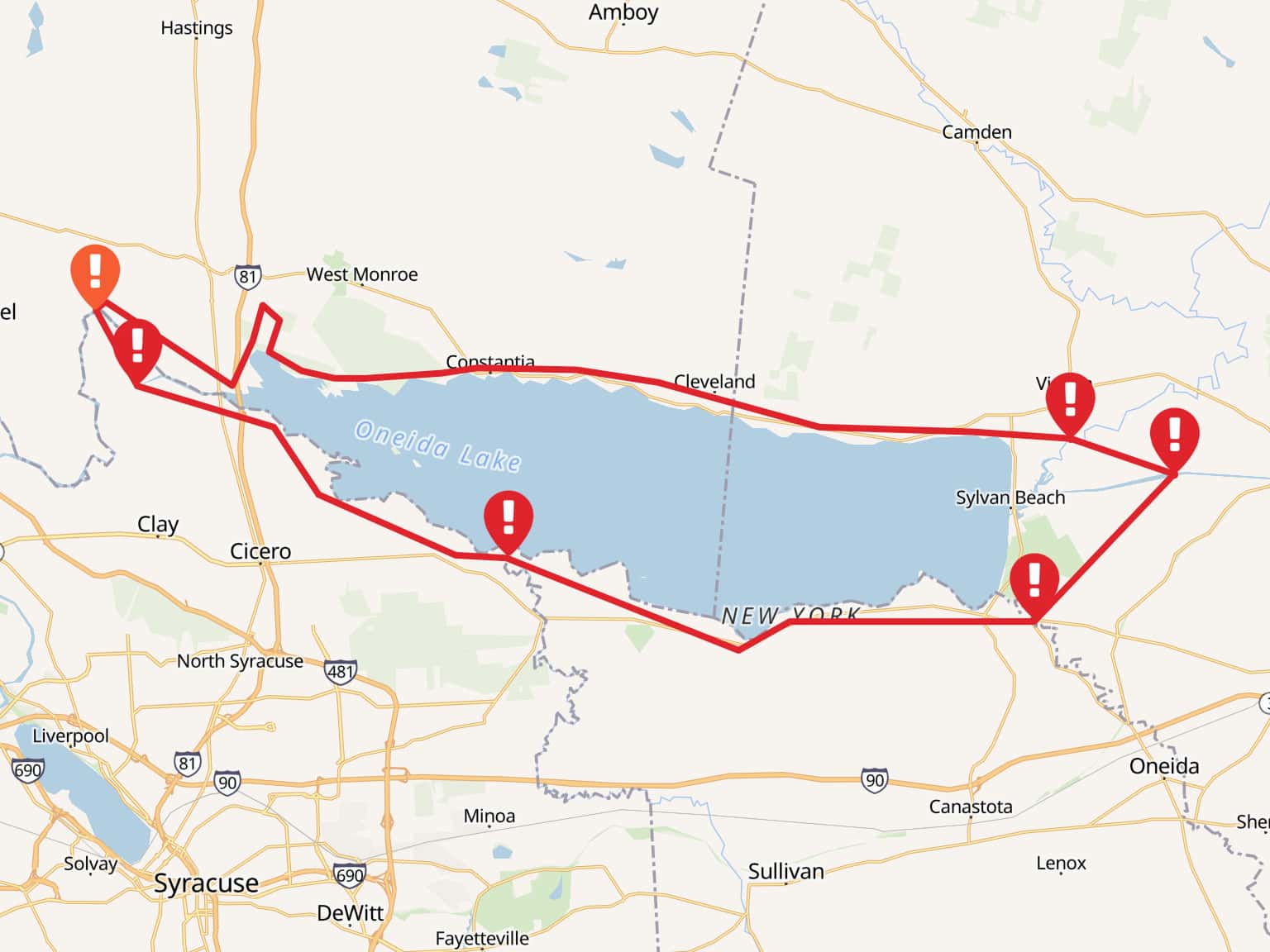 Oneida Florida Map Oneida Lake Boundaries by slaynationNY · MapHub