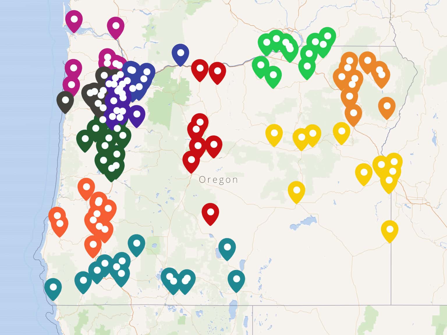 Ffa Count Map Oregon ffa districts by OregonFFA · MapHub