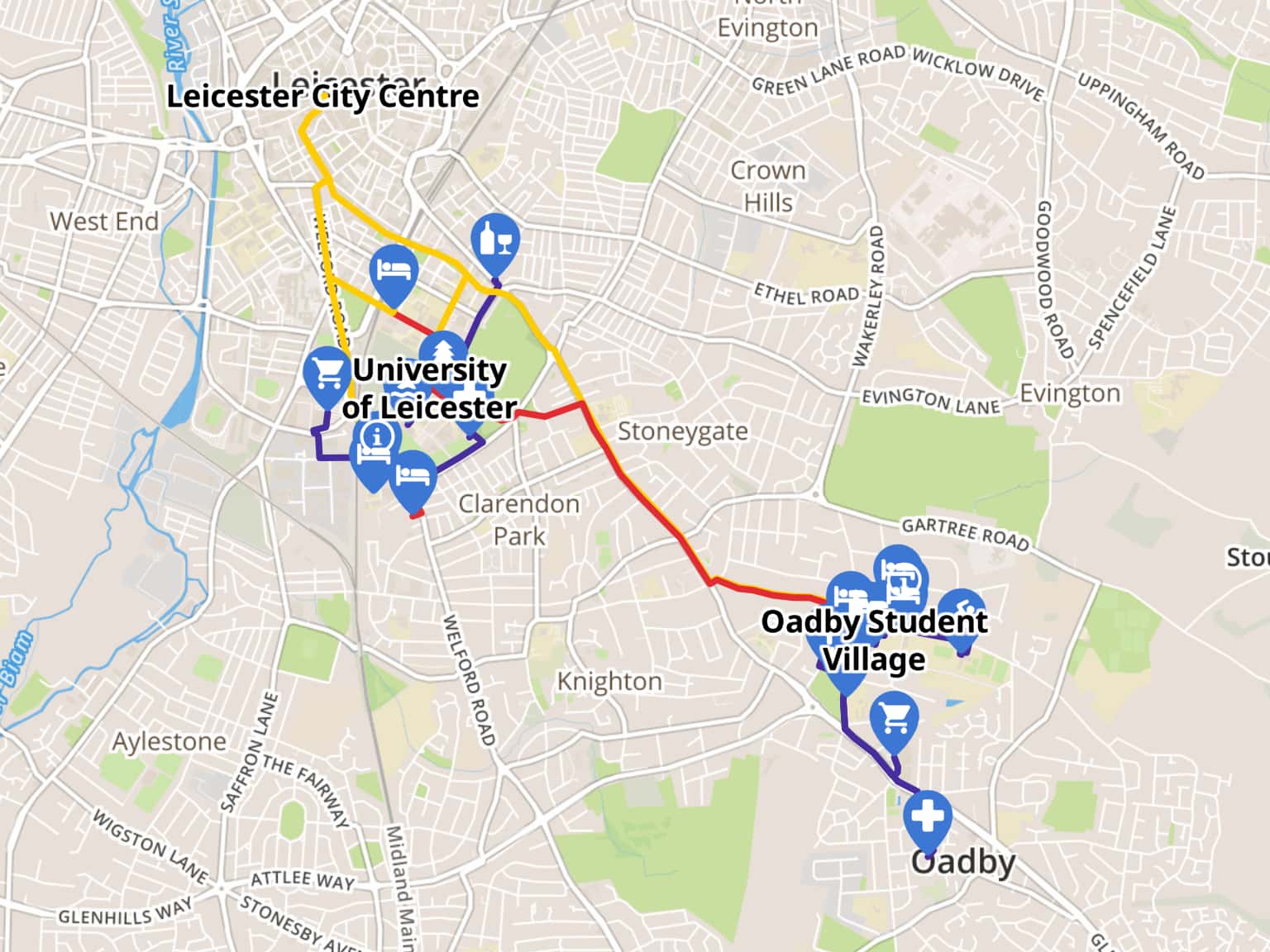 Useful Walking Routes Around Leicester By Uolaccomm MapHub   1536 1152 