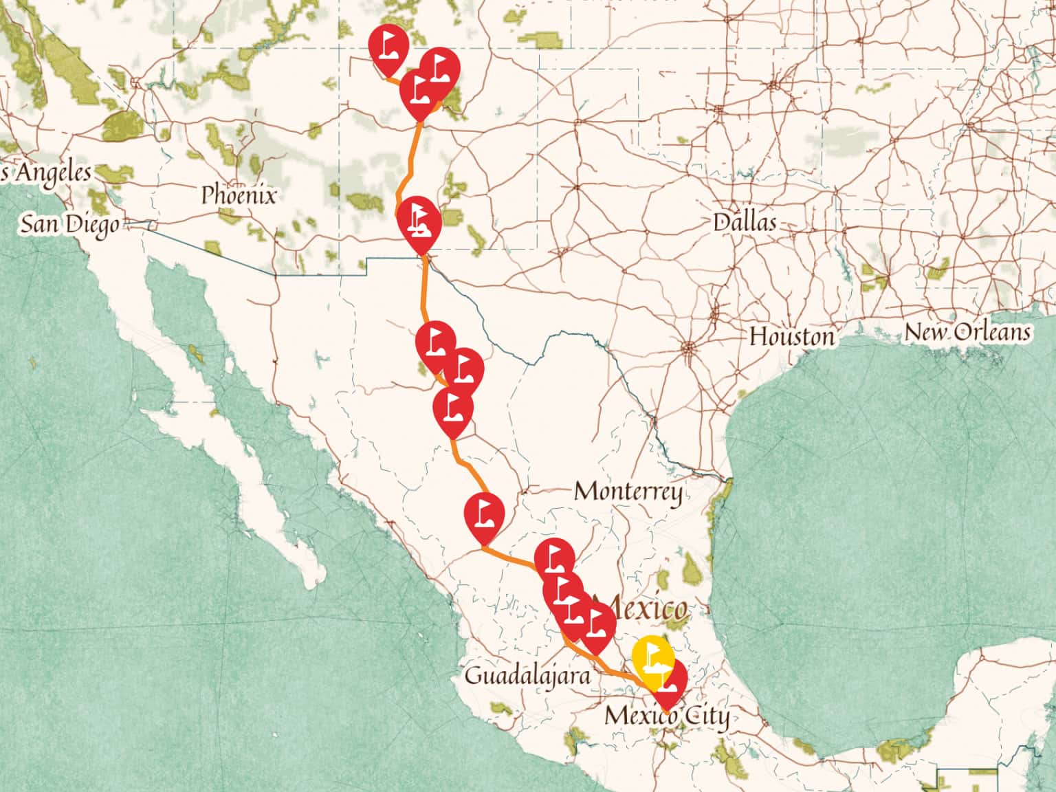 Camino real de tierra adentro (ruta de la plata) by Jilotepec2020 · MapHub