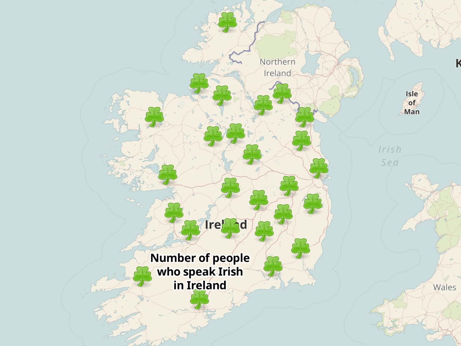 Number of Irish speakers in Ireland by niamhoc · MapHub