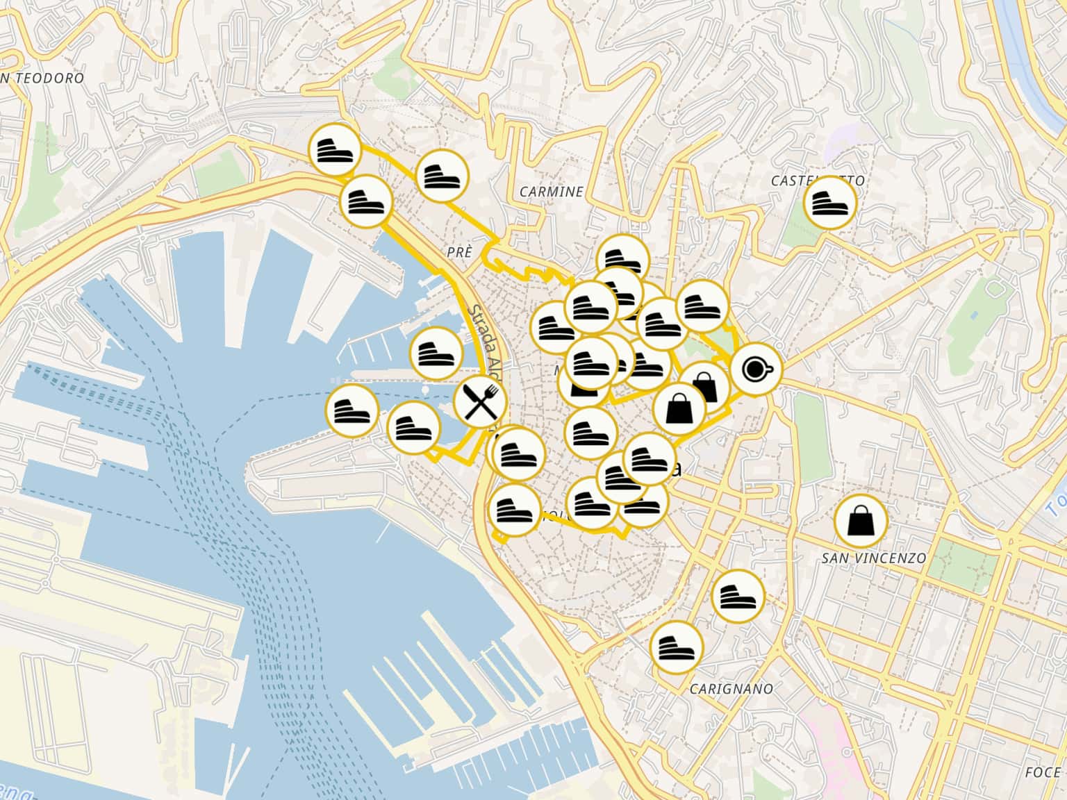 Genova Historical Centre Walk by Dolcevia · MapHub