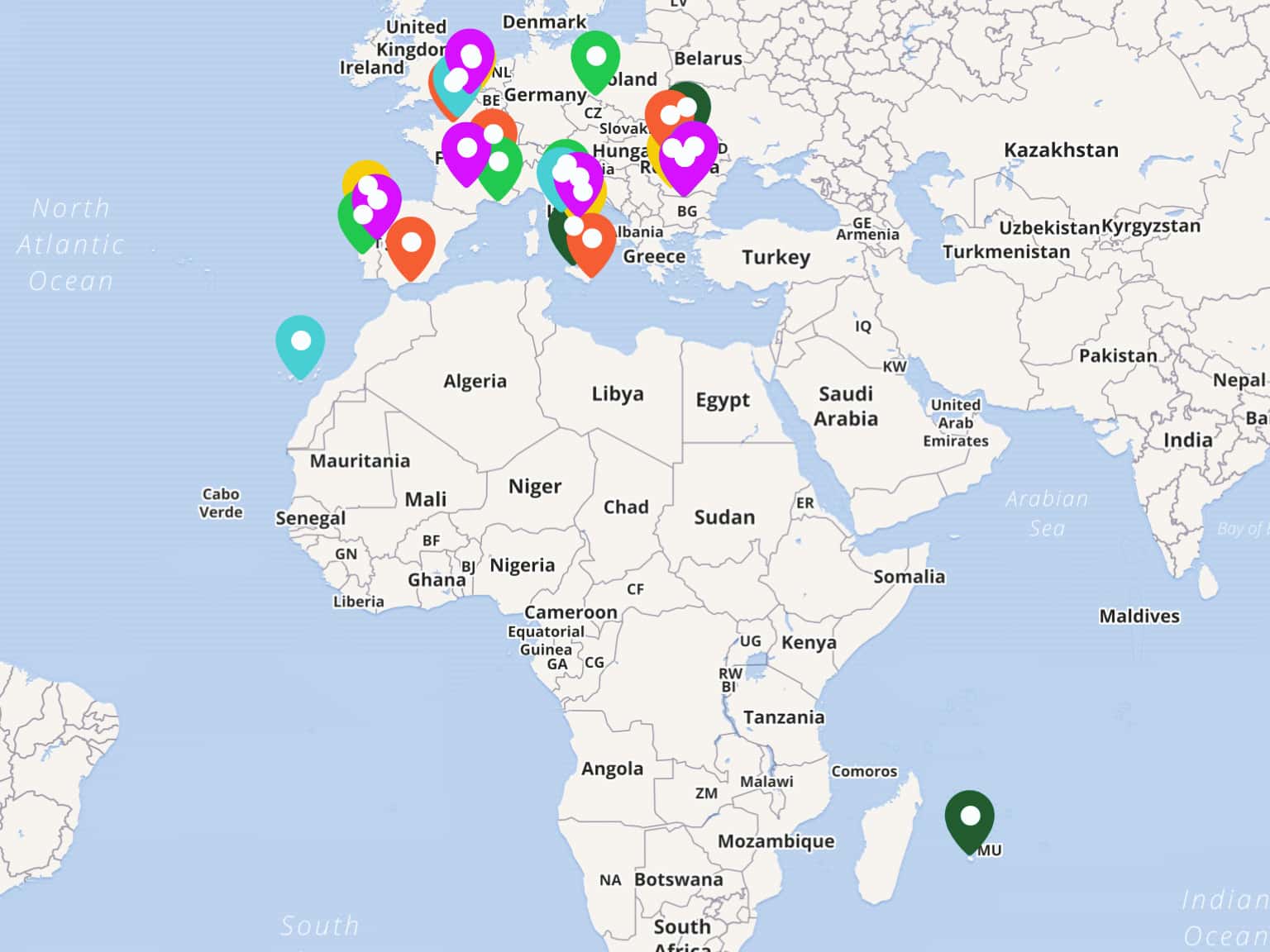 Erasmus+ Projects by TONI1099 · MapHub