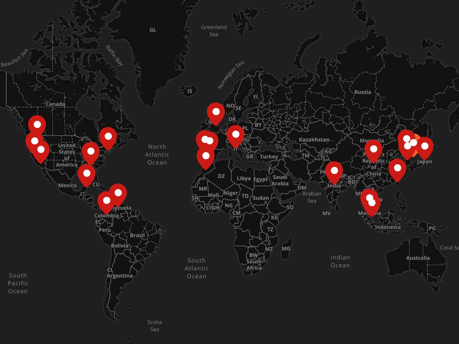 Netflix Shows Map (created April 2020) by FireflyMap · MapHub