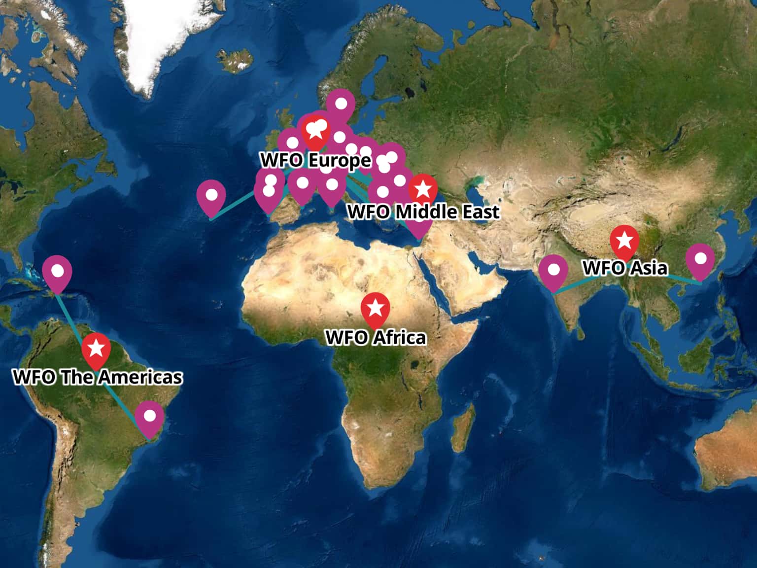 Wf0 Map Where WFO works by Wastefreeoceans · MapHub
