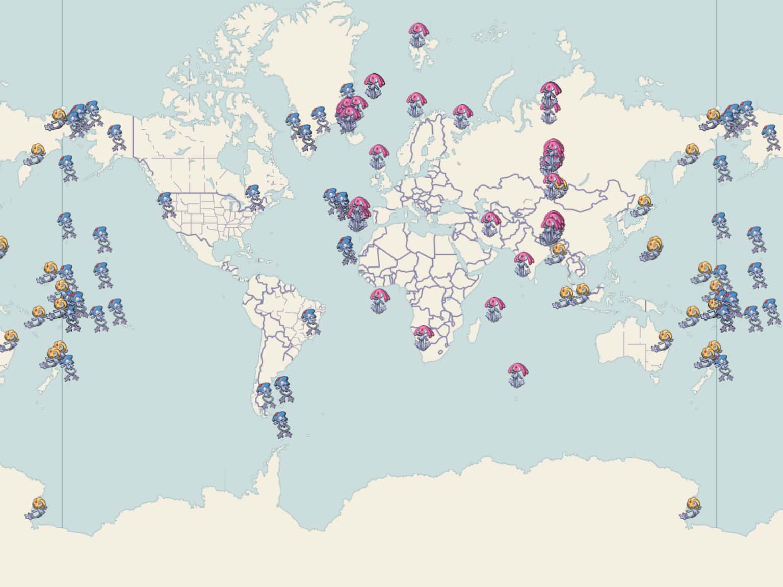 PoGO APAC/EMEAI/Americas Regional Data by AnonymousMapper · MapHub