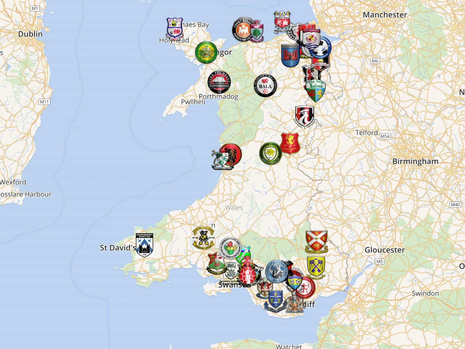 Cymru Leagues - 2022/23 by YClwbPelDroed · MapHub