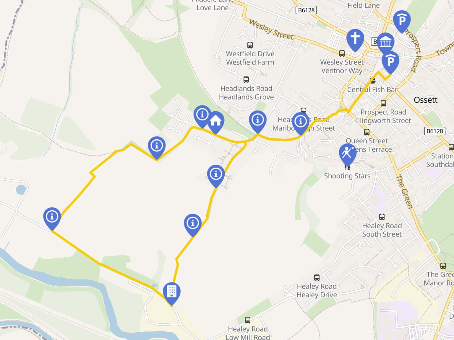 Circular Walk via Healey Old Mills by OYMAPS24 · MapHub