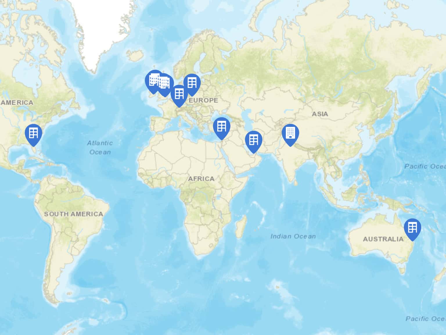 Map of Distributors around the world by HygieneSolutions · MapHub