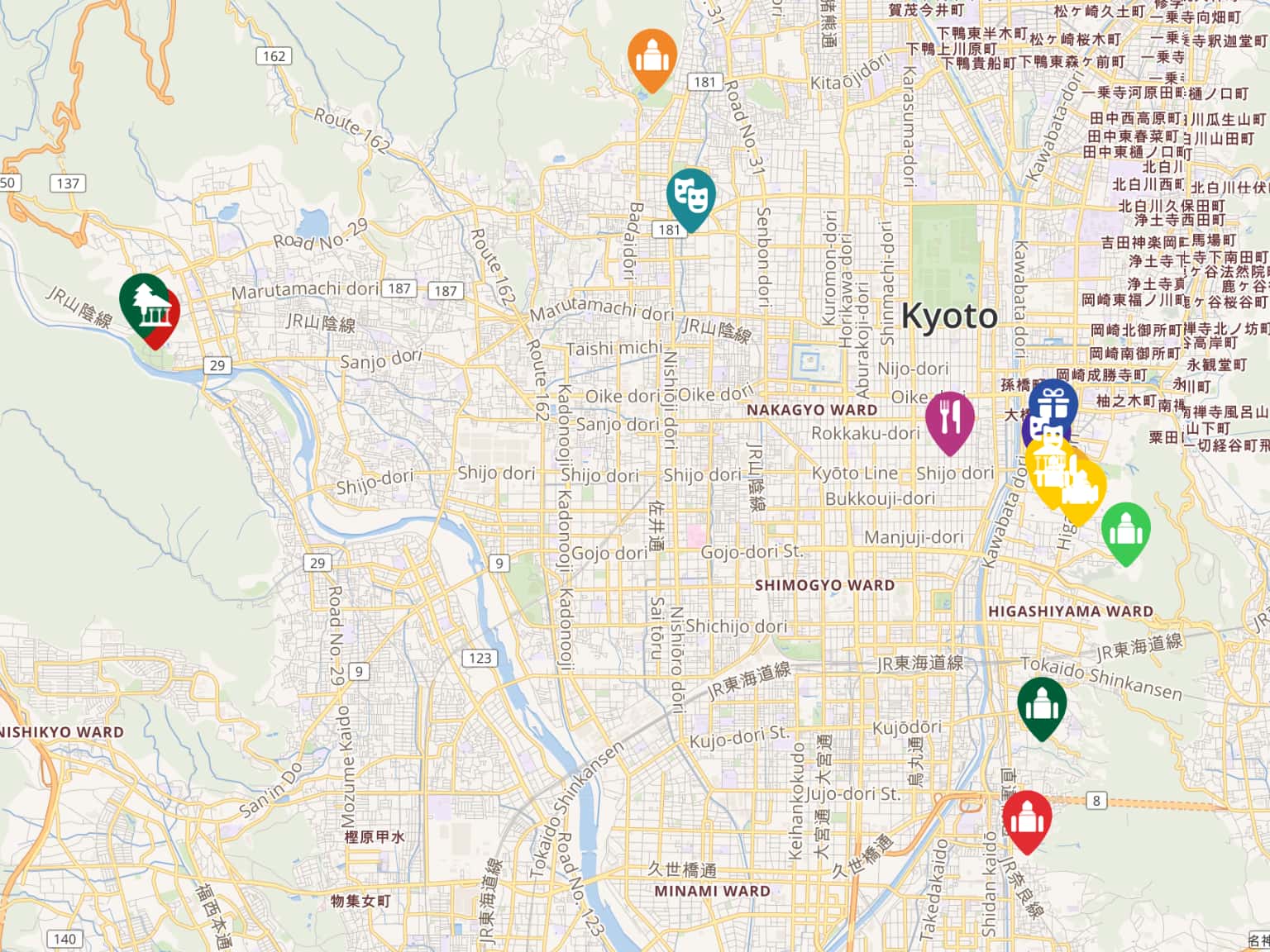 Kyoto Sights Map by izzie-mc · MapHub