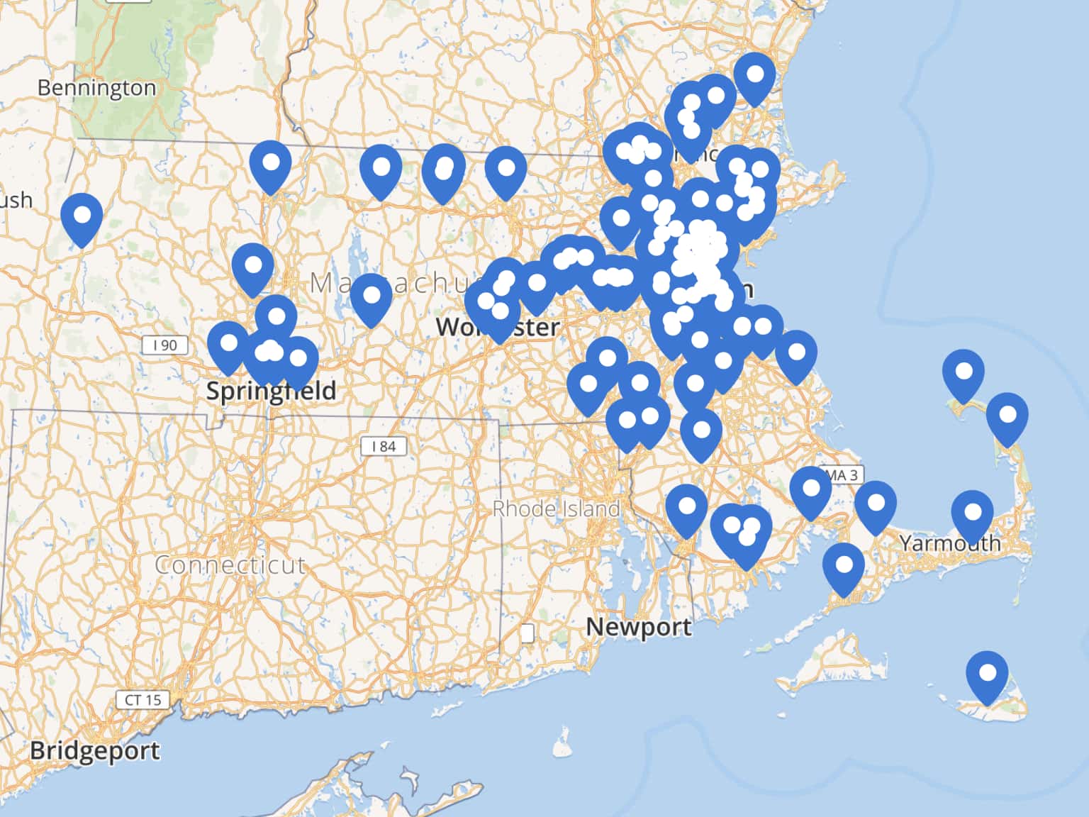 COVID-19 MA Testing Sites by covid-19 · MapHub