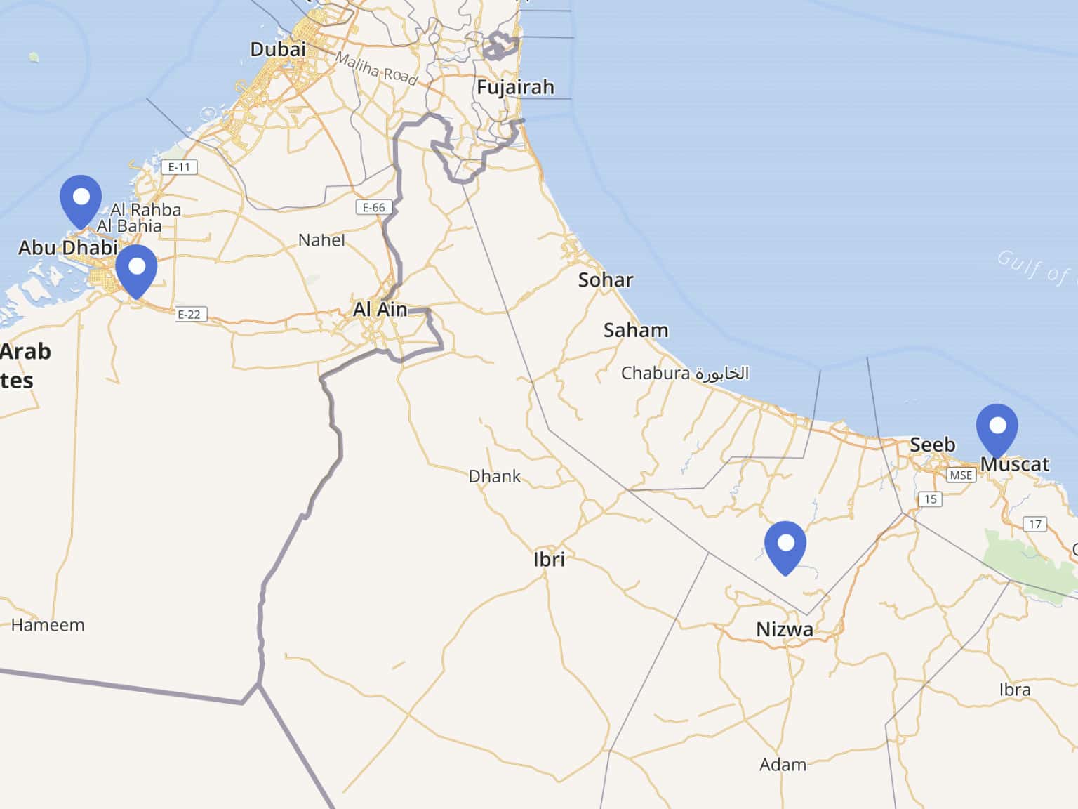 Oman - Opdagelsesrejse i Mellemøsten fra Oman til Abu Dhabi by nyhavnrejser · MapHub