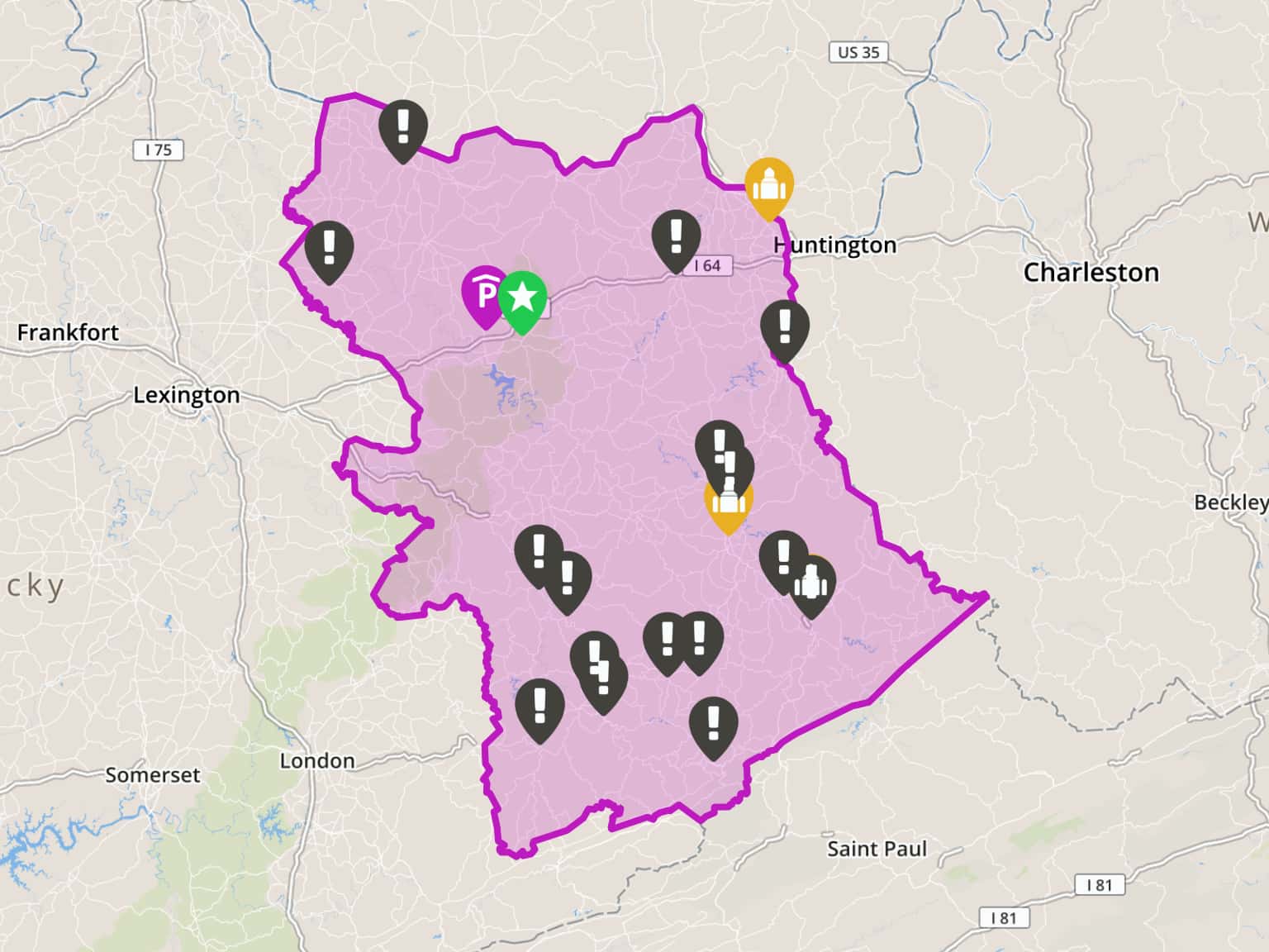 Morehead Region map from KyCampusMinistry