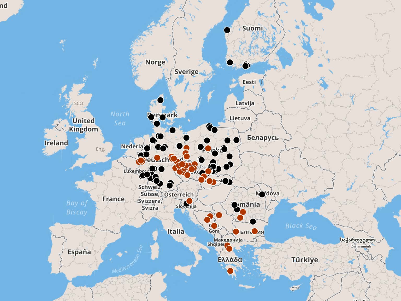 Coal-fired CHP plants in Europe by frtz · MapHub