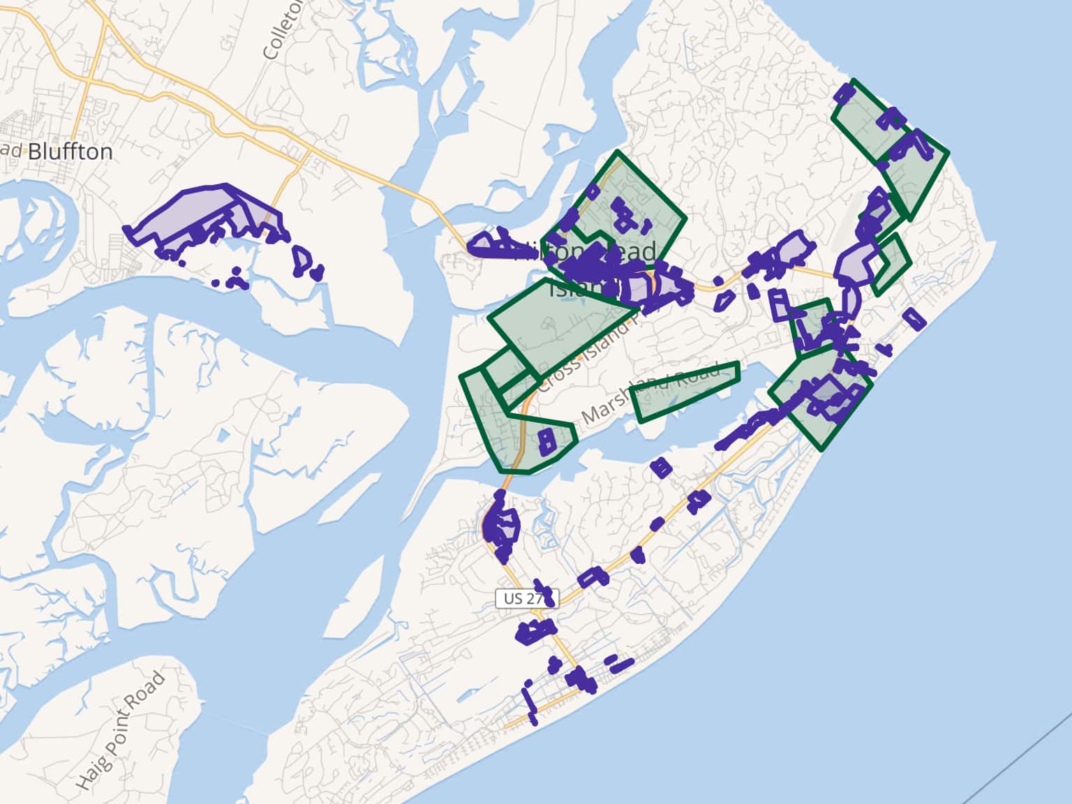 Town owned property and historic Gullah communities by katikokal · MapHub